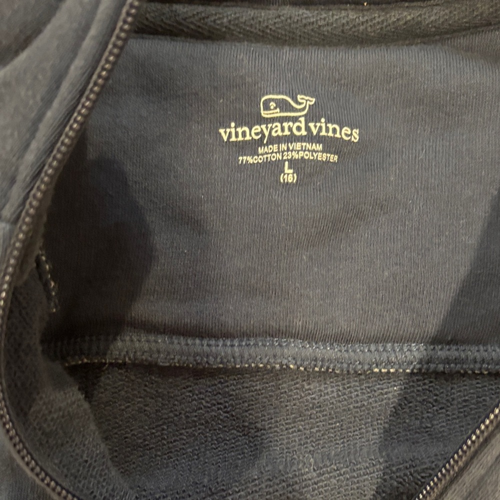 Vineyard Vines Boy’s Navy Quarter-Zip Shep Shirt / Size Large (16) - Picture 2 of 3